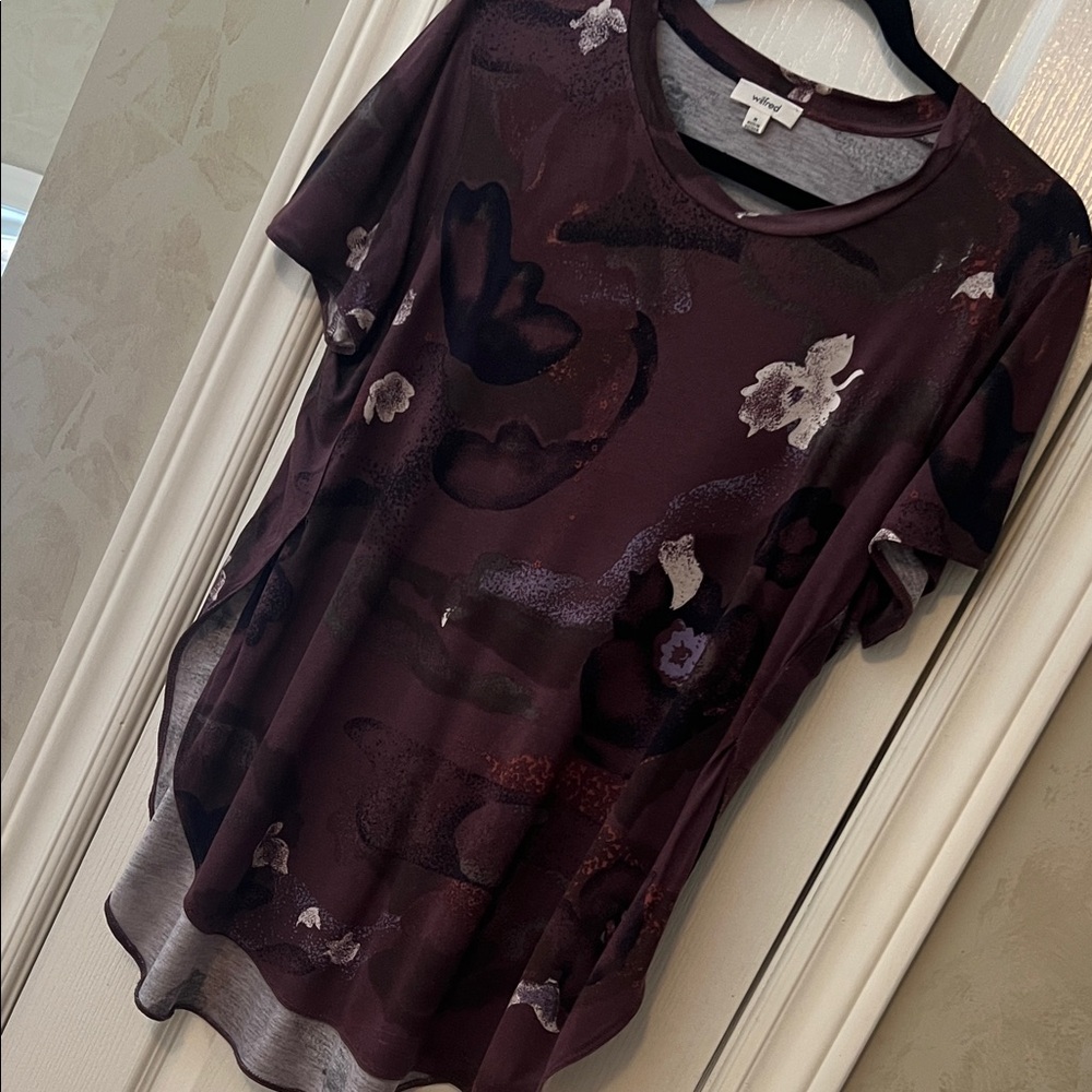 Wilfred Aritzia Brown Print Women's Top 🌺